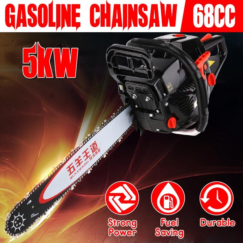 20 Inch 5000W Professional Gasoline Chainsaw Bar Gas Powered Chainsaw 62cc Engine Cycle Chain Saw for Woodworking