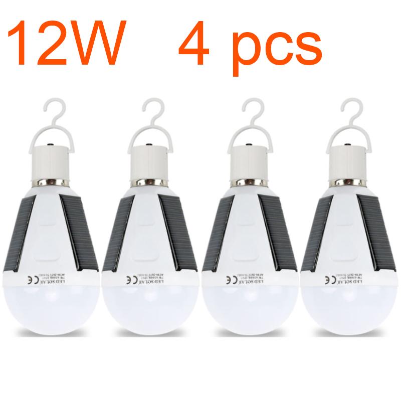 Wiederaufladbare LED-Glühbirne E27 LED-Solarlampe 7W 12W 85V-265V Außen Notfall Solarbetriebene Glühbirne Reise Angel Camping Licht