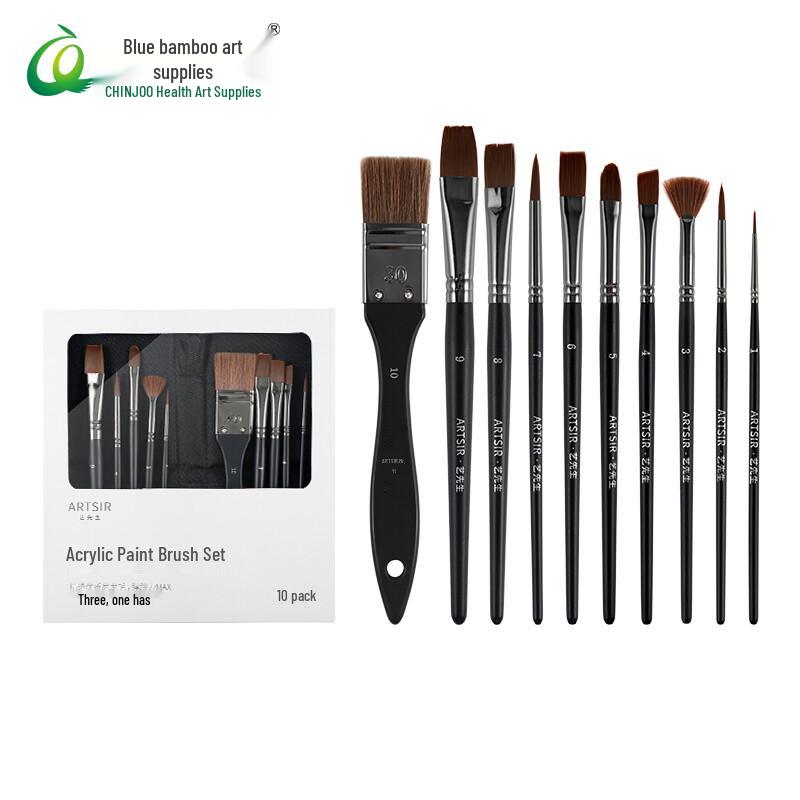 CHINJOO 10-Piece Art Painting Fan Brush Set