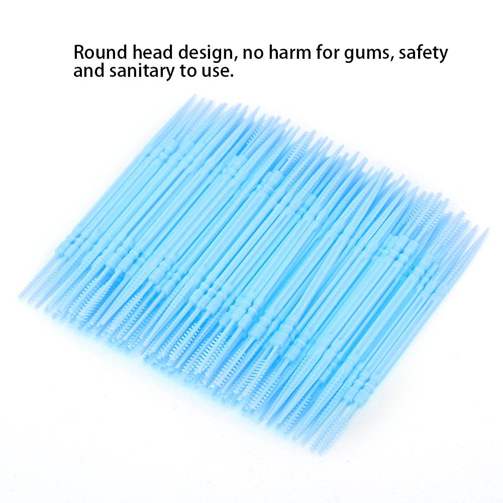 1100pcs Box Double Head Teeth Cleaning Toothpick Oral Care Floss Pick Toothpick (Blue)