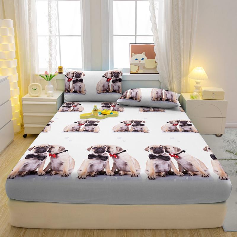 1 Cartoon Lustiges Tier Gedrucktes Mattes Spannbettlaken, Schlafzimmer Gedruckte Bettdecke, Bettwäsche (Ohne Kissenbezüge)