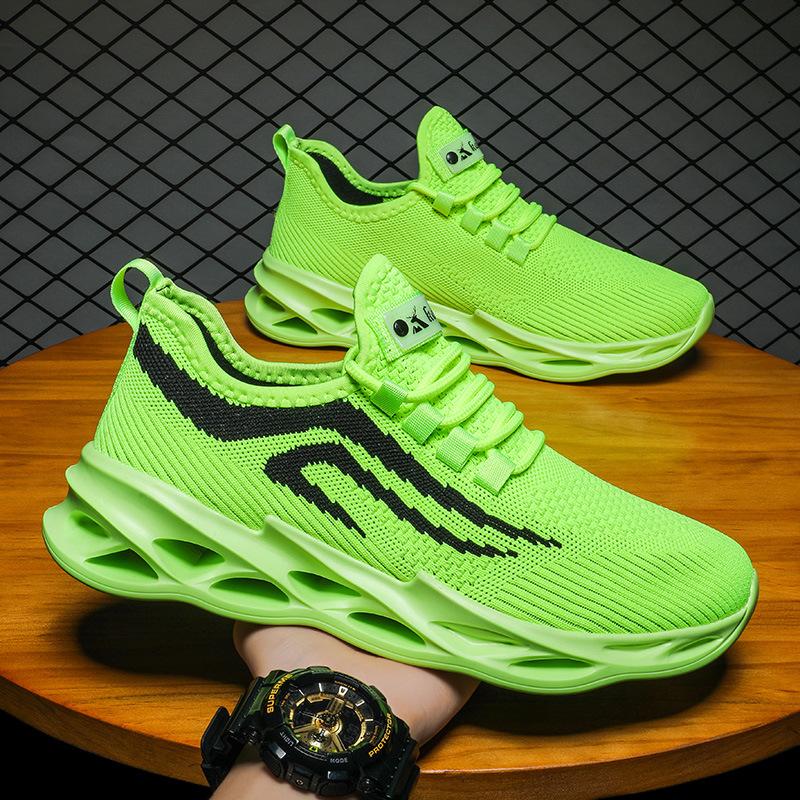 Men's Casual Sports Men's Shoes Breathable Blade Sole Shoes Lightweight Running Shoes Large Size Shoes Couple