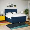 Exclusive House - Slatted Bed Base with Mattress Blue 200x200 Cm Fabric