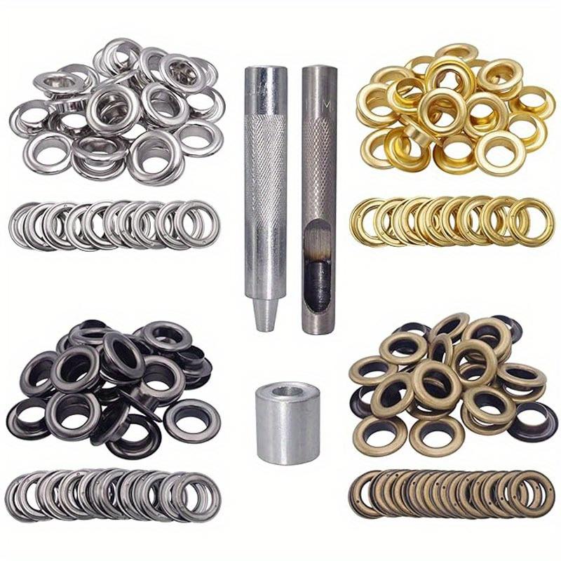 100pcs Metal Grommet Kit, Leather Eyelets Replacement Set with Setting Tools for Tarpaulin Bags