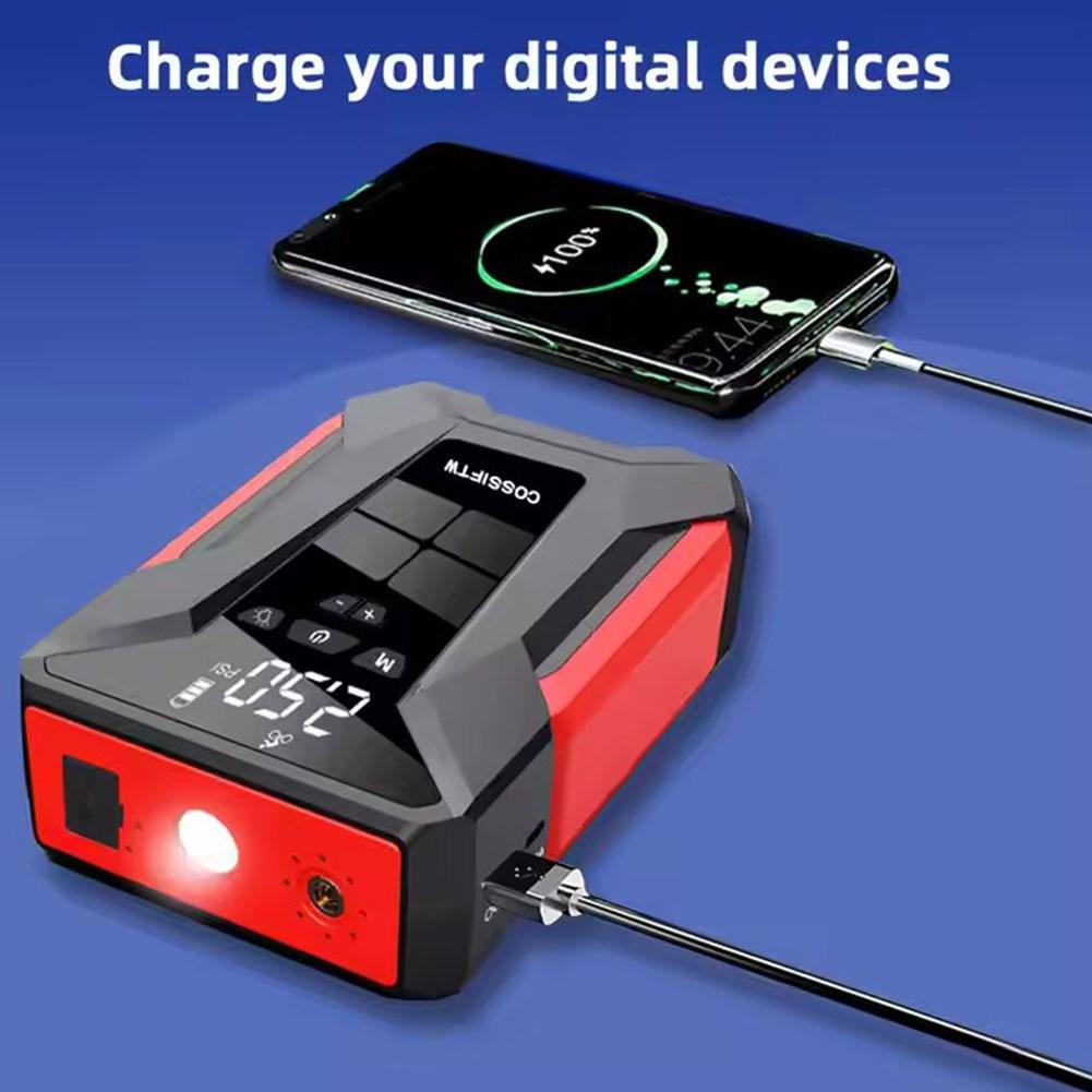 28000mAh Car Jump Starter Air Pump Multi-Function4In1 Air Compressor Power Bank Car Battery Starter Starting Auto Tyre Inflator