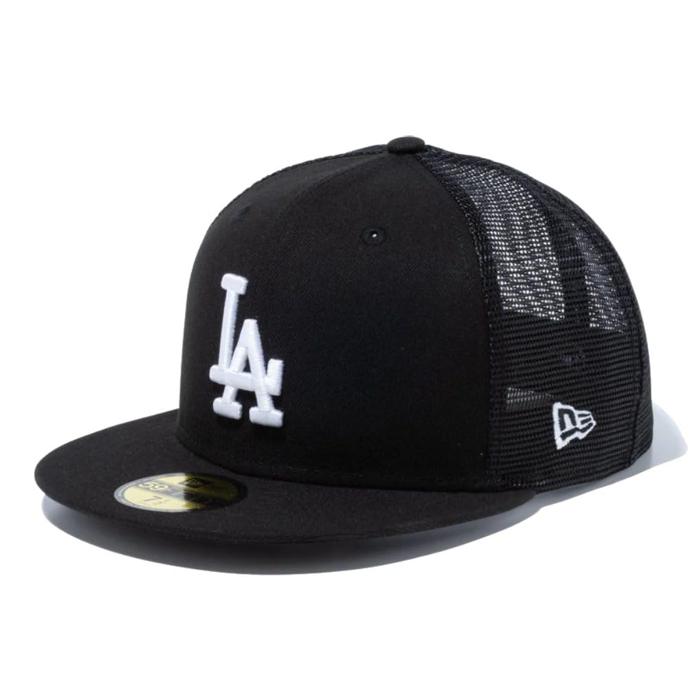 New Era 59FIFTY MLB LA Black Mesh Size 7 Los Dod Size 25J Cap, 7/8 (5950TR), Black, White,
