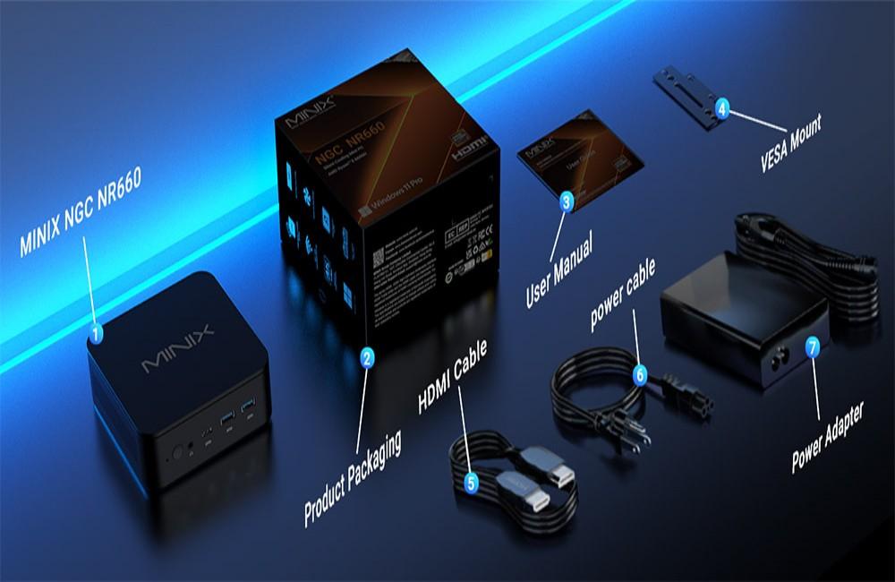 Refurbished:MINIX NGC NR660 Mini PC, AMD Ryzen 5 6600H Cores Max 4.5GHz, 16GB RAM 512GB SSD