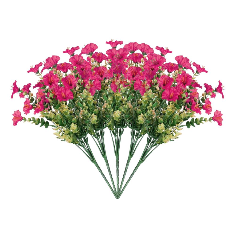 

5pcs Vibrant Artificial Morning Glory Flowers - Lifelike Faux Vine Plants Outdoor & Indoor Decor - for Porch, Garden, Weddings розы красного