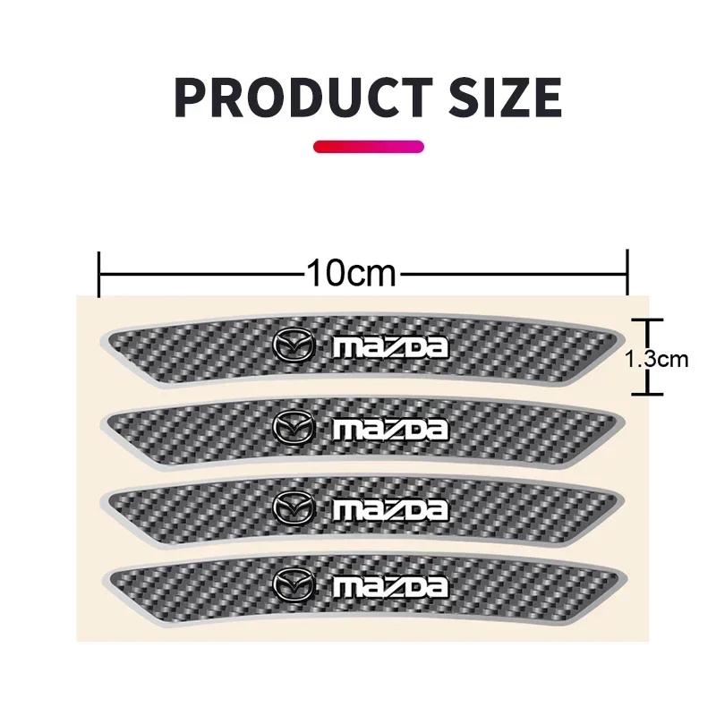 4pcs Car Badge Wheel Rims Brow Decal 3D Trim Sticker For Mazda 2 3 5 M5 Ms CX-4 CX-5 CX6 M3 M6 MX3 MX5 Rx8 Car Accessories