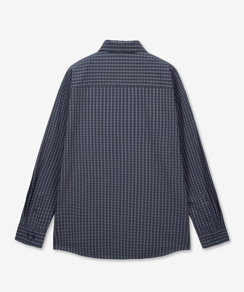 Tienjiti Kinoshita Seersucker Check Shirts (Navy) Tnsh6E102N2