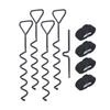 Ground Anchors Multifunctional Steel Stakes Anchor Kit for Trampoline Shed Swing Tent Black