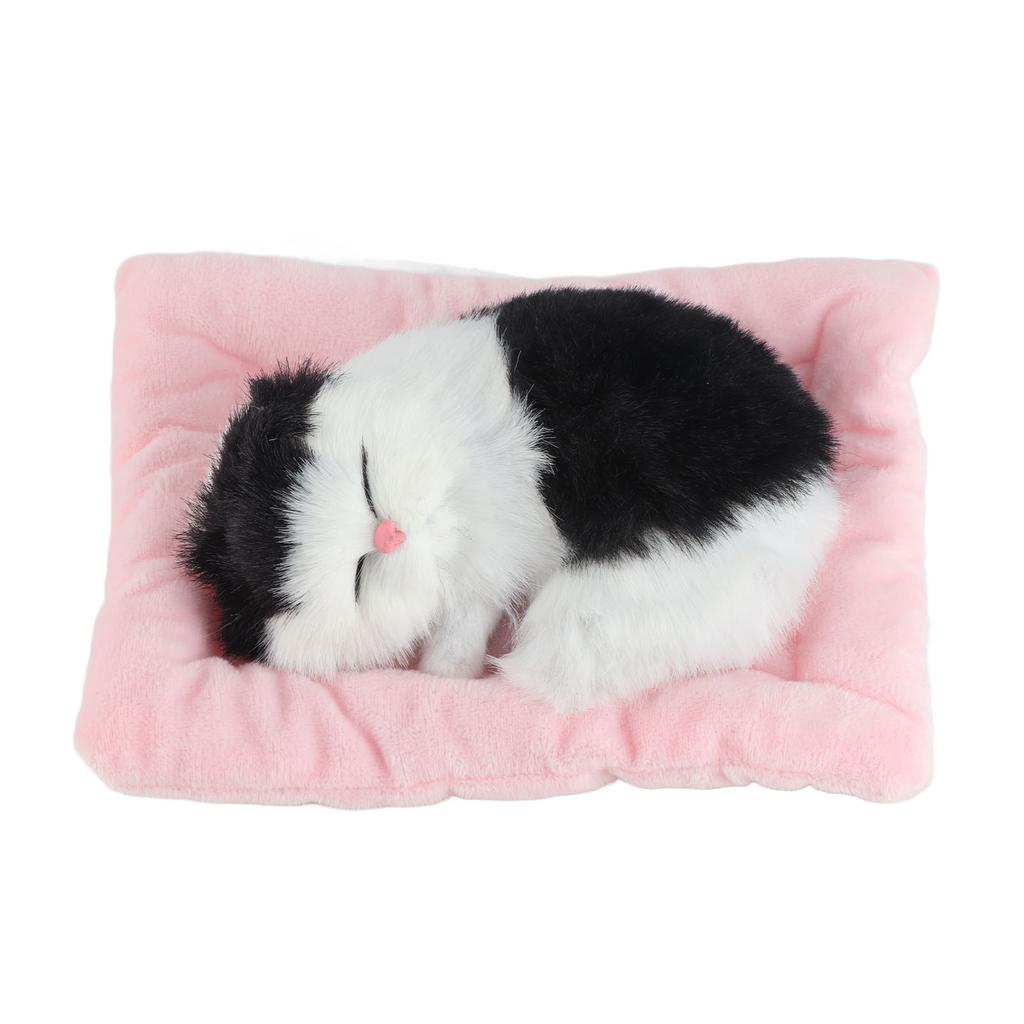 Fake Cats Sleeping Kitten Doll Toy Simulation Sleeping Cat On Pad Interactive Pet Toy with Sound
