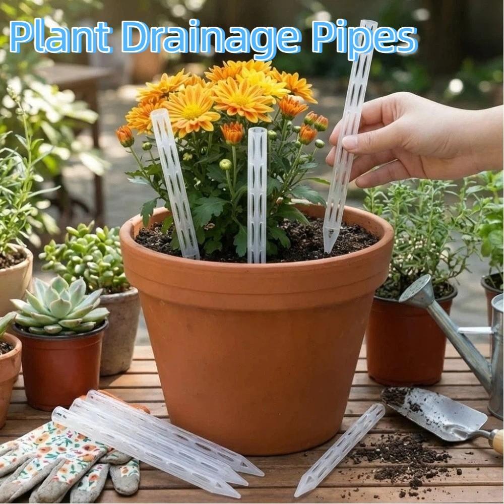 10PCS Plastic Plant Drainage Pipes Transparent Plant Root Ventilation Potted Plants