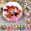 1PC The Powerpuff Girls Umbrella Portable Folding Umbrella Iron Frame Hole Bone Structure Outdoor Home Umbrella A4