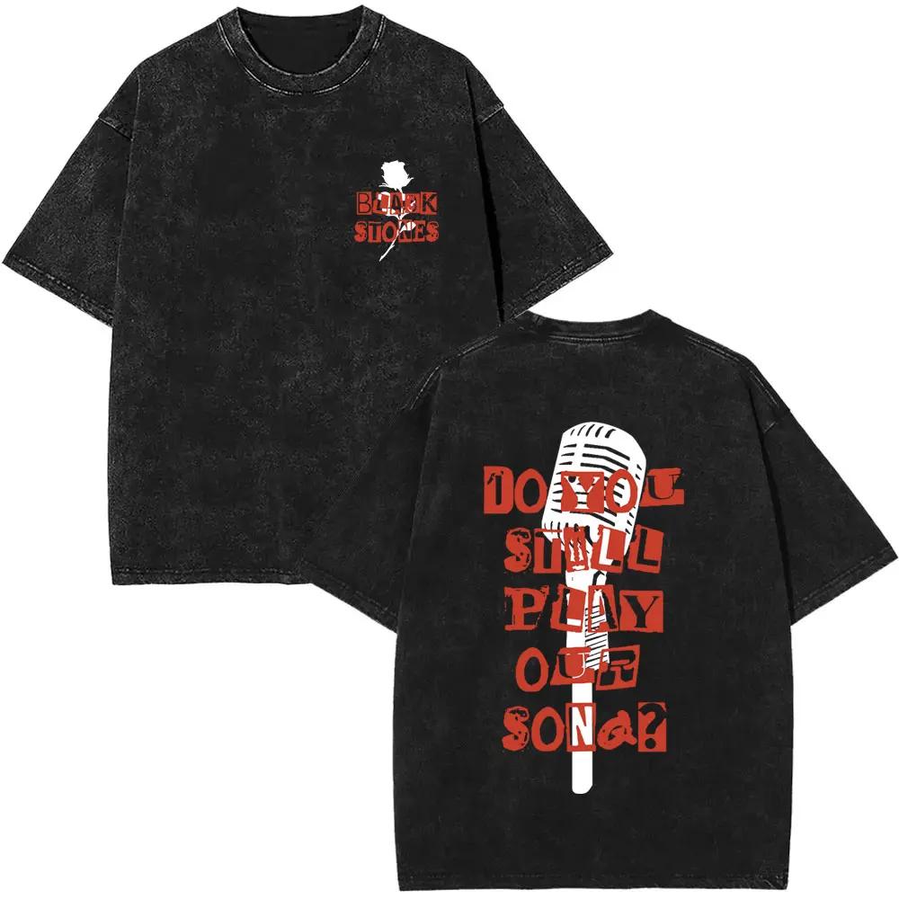 Anime Nana Osaki Vintage Washed T-shirts Grunge Black Stones Y2k Streetwear 90s Cartoon Oversized Short Sleeve T Shirt Unisex