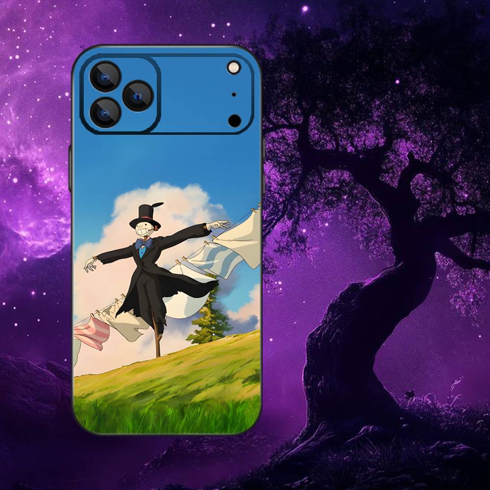 H-Howl Anime Sophie Phone Case For iPhone 17,16,15,14,13,12,Pro,Max,Plus,E,SE4,Air,Mini Black Soft Box