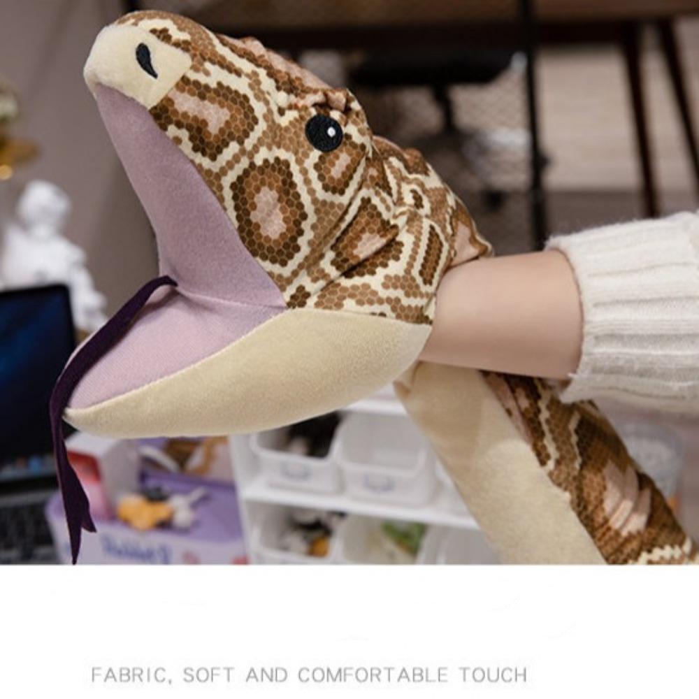 Simulated Giant Snake Plush Toy Long Animal Hand Puppet Toy Stuffed Snake Doll for Children Boys