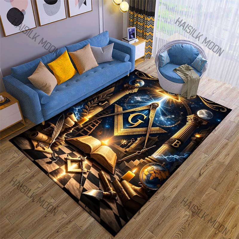 Mysterious symbolism and tools Print Carpet Rug for Living Room Bedroom Sofa Doormat Home Decor Non-slip Floor Mat