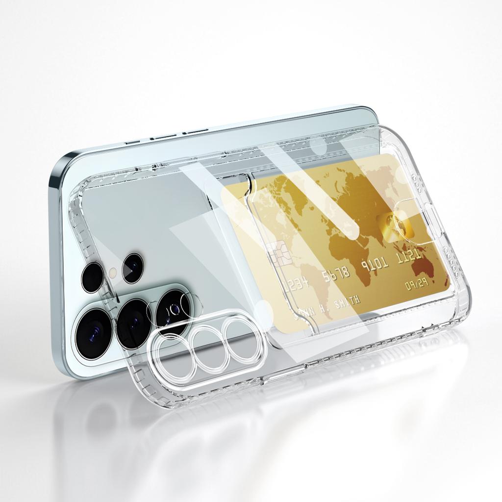 Étui de téléphone souple transparent avec poche pour carte pour Samsung Galaxy S26 Ultra S25 Plus S24 FE S23 S22 Ultra A17 5G A56 A36 A16 A55 A35 A15