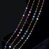 1m Stainless Steel Mixed Color Natural Stone Chain DIY Curtain Tassel Decor 3.2mm Crystal Beads Strap Wedding Party Decoration
