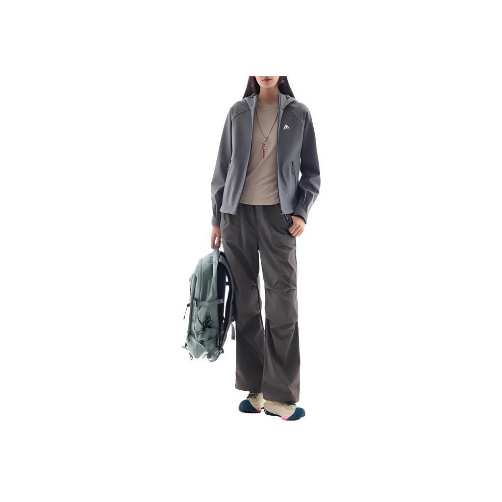 Anta Outdoor Series Solid Color Casual Comfortable Hooded Jacket Women Jackets Graphite-Gray 962446604-9