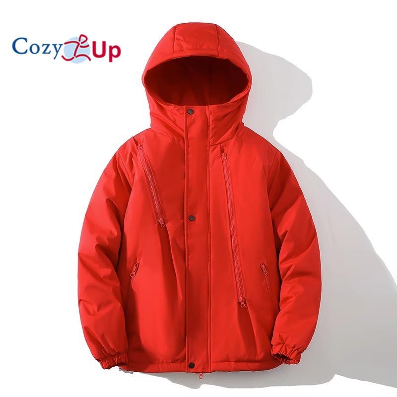 Cozy Up Men's Windproof and Waterproof Hooded Cotton Large Size Jacket