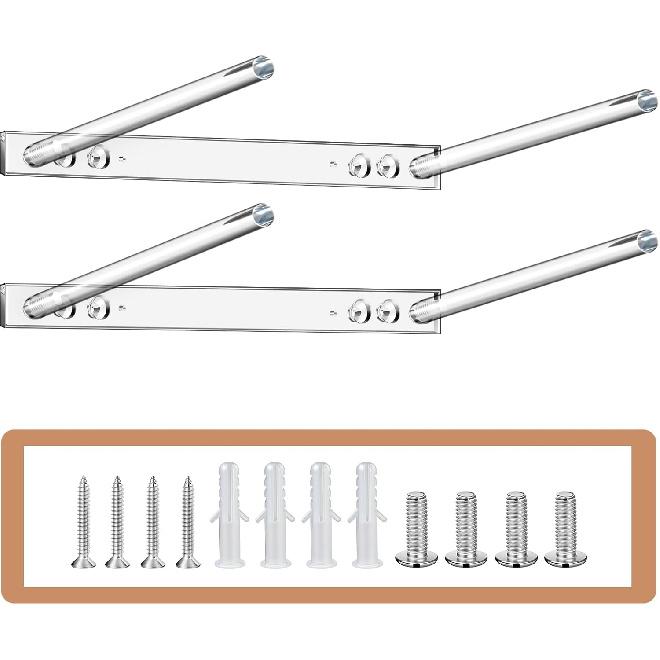 2 Pack Acrylic Cowboy Hat Rack for Wall, 3-Position Adjustment Wall Mount Hat Holder Organizer for Western Cowboy Hats, Fedoras, Sun Hats
