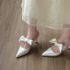 Högklackade skor Ny stil Skor Damskor Tåhättor Halvflip-flops Spetsiga tofflor