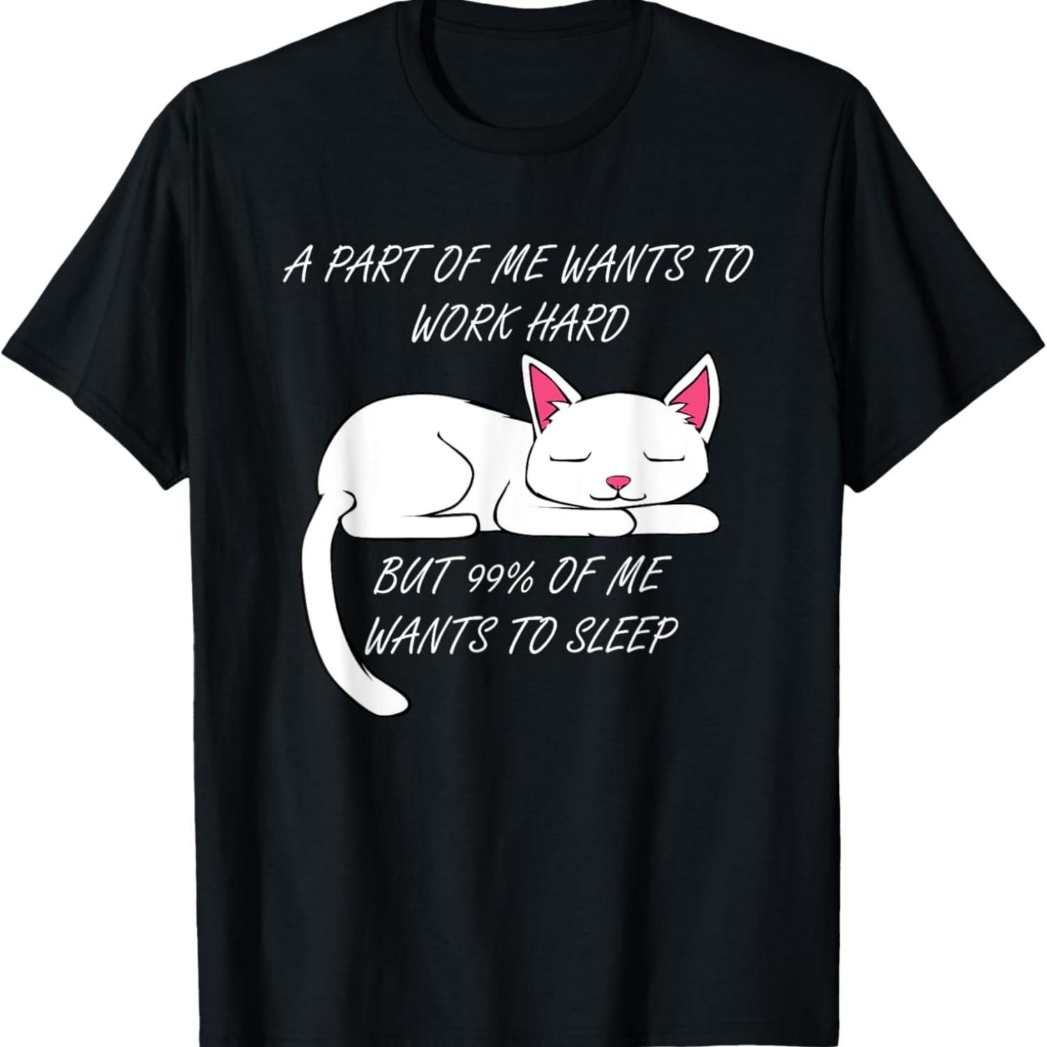 

Lazy Cat Funny Kitty Work Office Excuse T-Shirt S чёрный