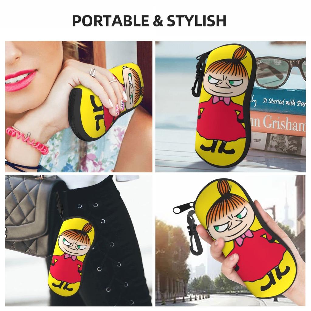 Moomin Little My Eyeglasses Stylish and Cute Eyeglasses Bag with Soft Neoprene with Zipper Closure [HTSW] Case/Bag, Pouch/Sunglasses Hook,