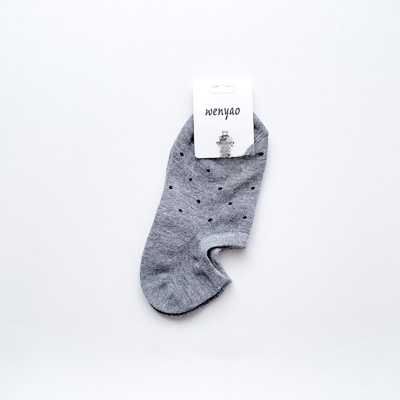 Women's Summer Thin Wavy Dot Breathable Shallow Mouth Can Not Fall Off The Heel Invisible Boat Socks