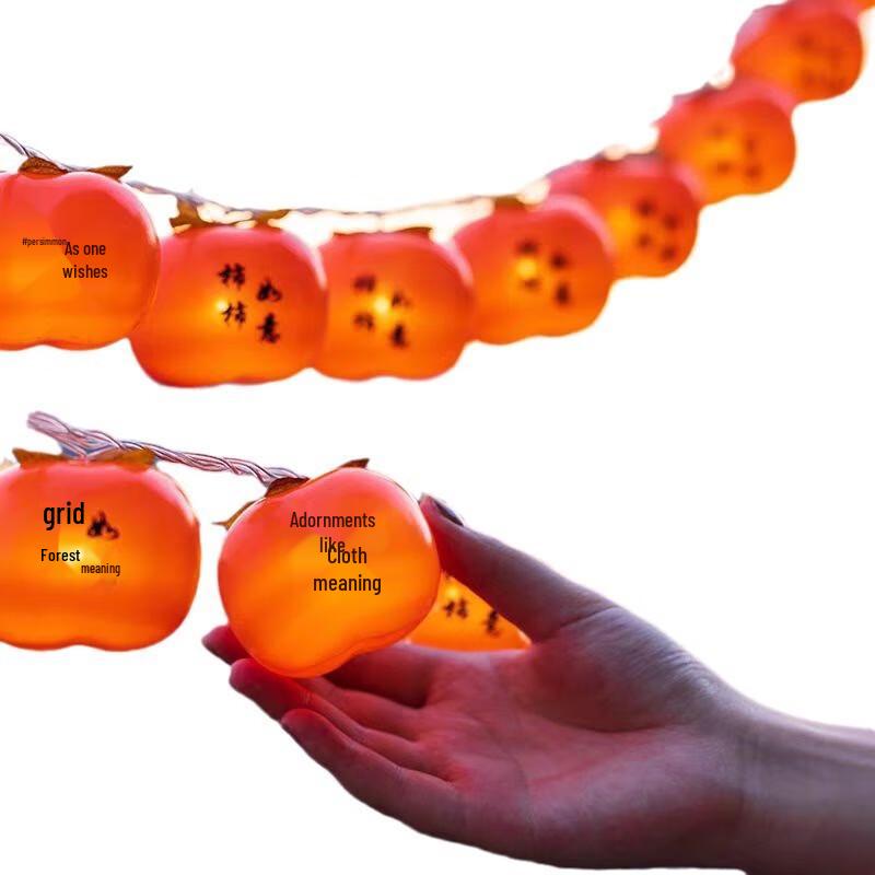 Linpan Decorative LED String Lights, Persimmon & Lucky Bag Design
