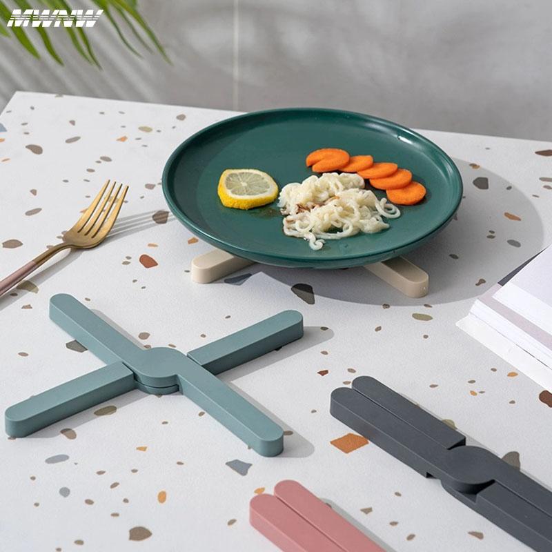 New X Foldable Rubber Tableware Insulation Mat Coaster Cup Mats Pad Heat-insulated Bowl Placemat Home Decor Desktop Eco-friendly