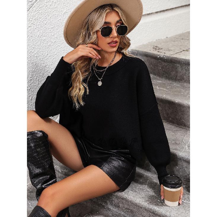 2024 Осень-Зима Европейская И Американская Мода Круглый Вырез Женский Вязаный Свитер — фото 3