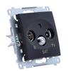 R-TV-SAT Antenna Socket, Terminal/terminating (module), Matt Black Simon54