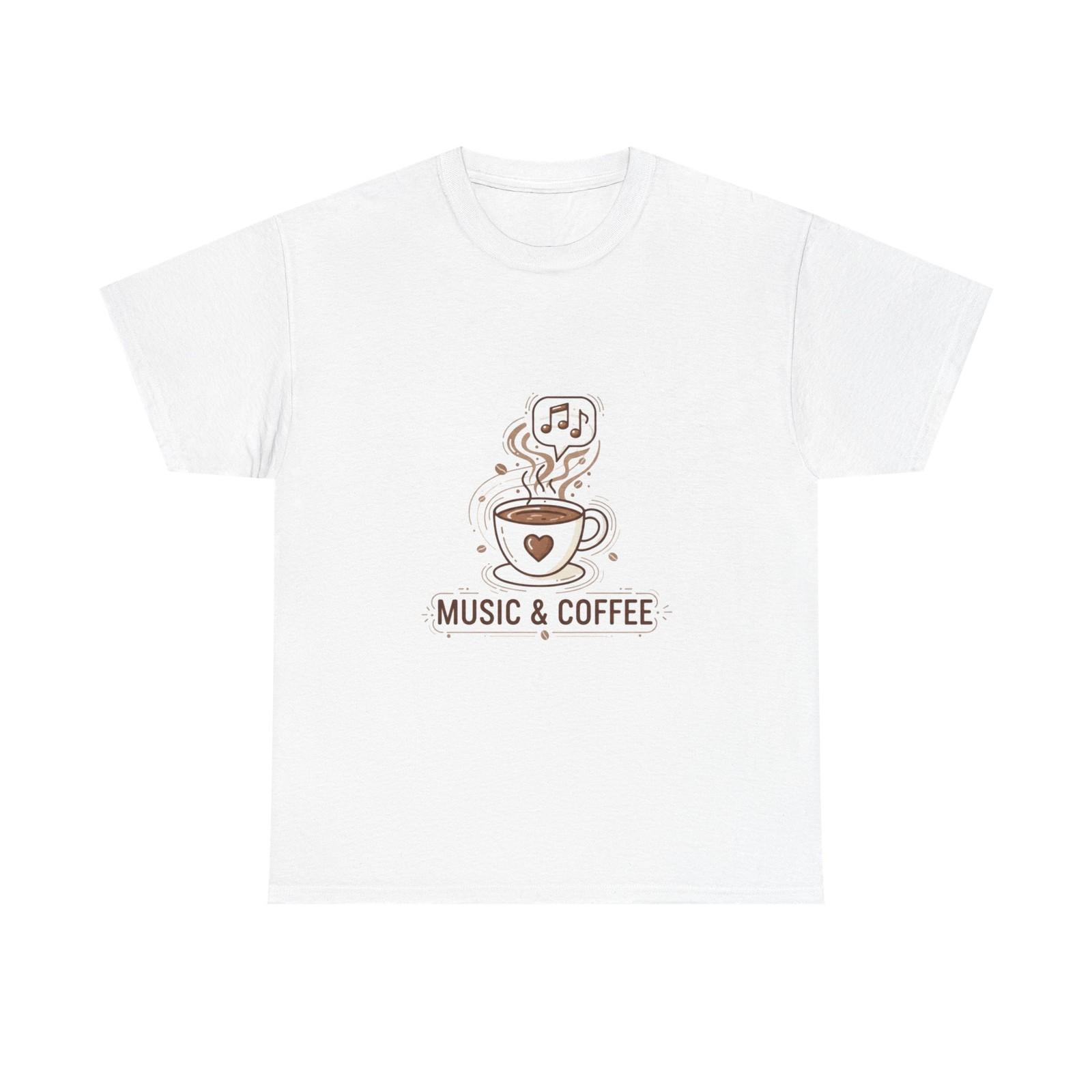 Music & Coffee Illustration T-Shirt | Coffee Cup Skull Design S разноцветный