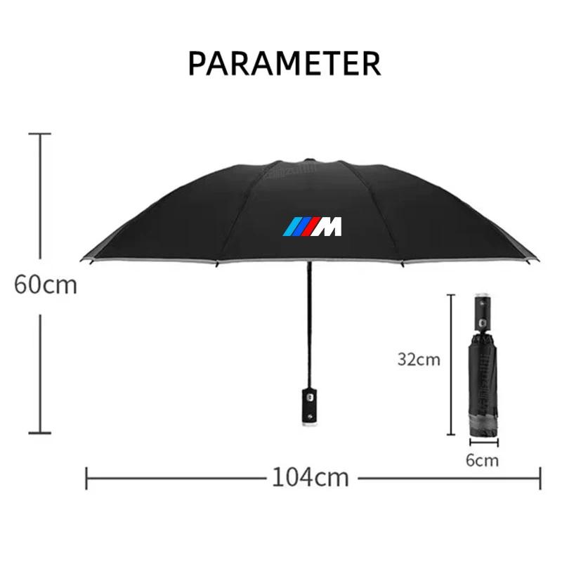 Umbrelă LED pentru Mașină cu Pliere Automată, Rezistentă la Vânt, Protecție Solară pentru BMW M Power M3 X1 X3 X5 E36 E39 E46 E60 E90 F10 F20 F30 G20 G30