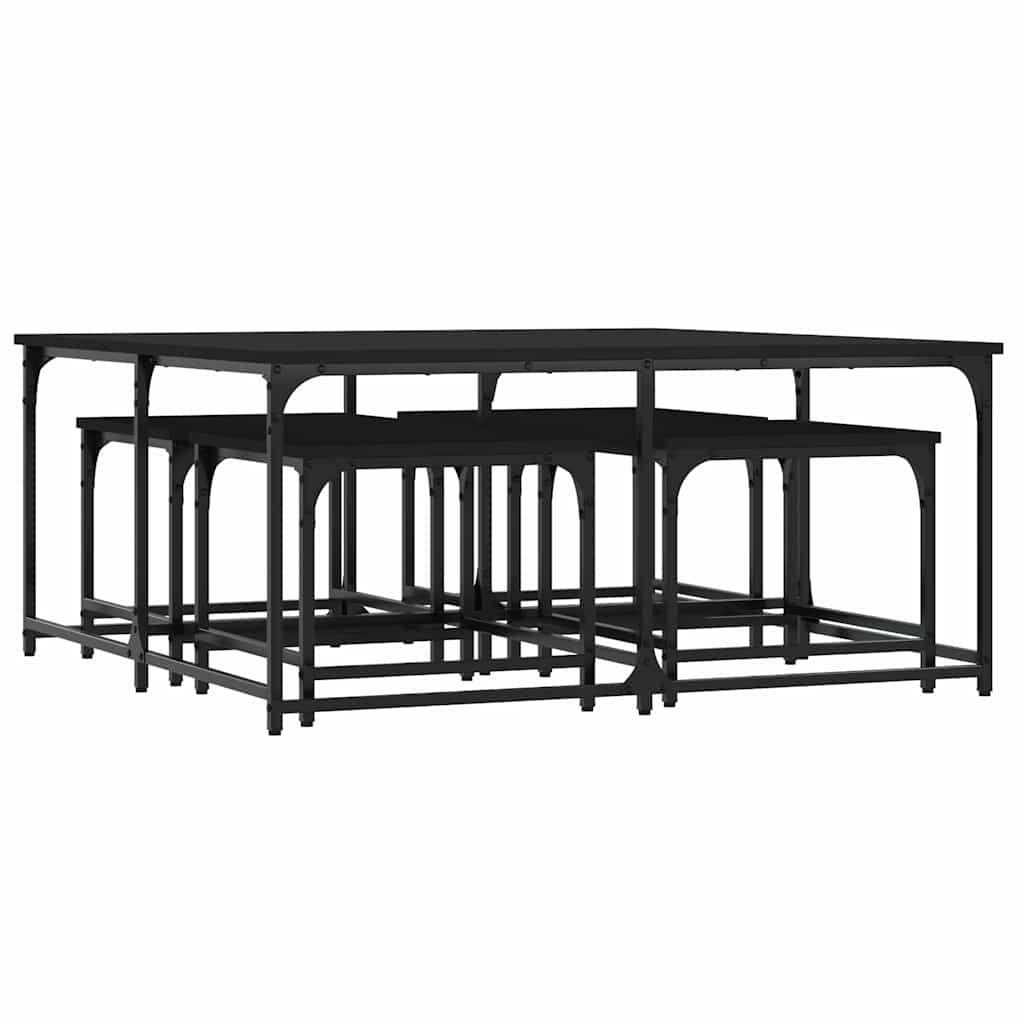 Vidaxl Coffee Tables, Nesting, 5 Pcs, Black