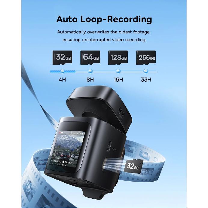 Baseus 4K Dash Cam VD1 Pro Front and Rear UHD Car Camera for SONY Sensor Supercapatior Night Vision WiFi6 DVR Video Recorder