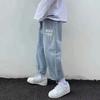 Calças Jeans Masculinas Y2K Hip Hop Góticas de Perna Larga Corte Amplo Streetwear Calças de Brim Calças Casuais