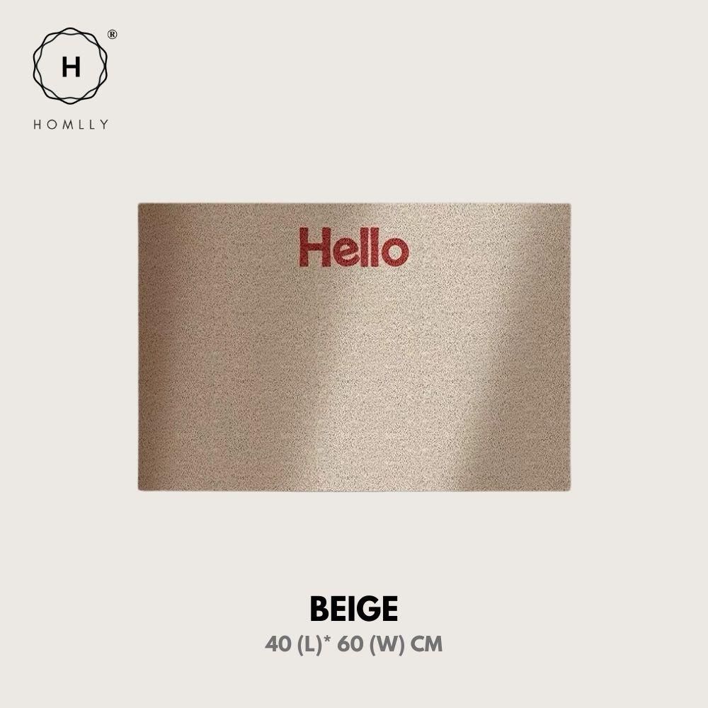 

Homlly Hello Washable Non-Slip Coil Soft Entrance Door Mat (X2PCS) Beige 40x60 X2PCS