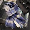 100% Pure Cashmere Scarf Female Winter Warm Cashmere Shawl Checkerboard Grain Design Couple Accessory Premium Windproof Scarf