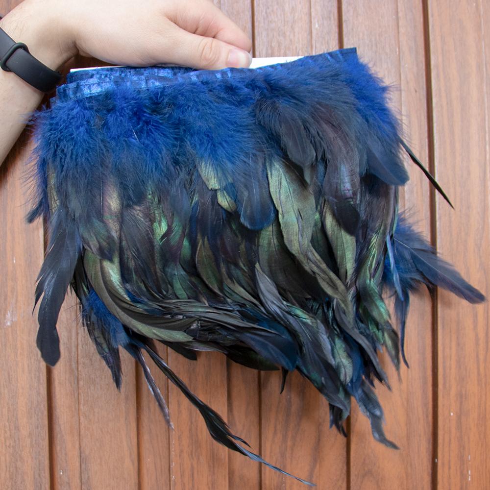 1Meter Colored Rooster Feathers Trims 15-20cm Natural Chicken Feathers Carnival Cosplay Clothing Dress Sewing Plume Decoration