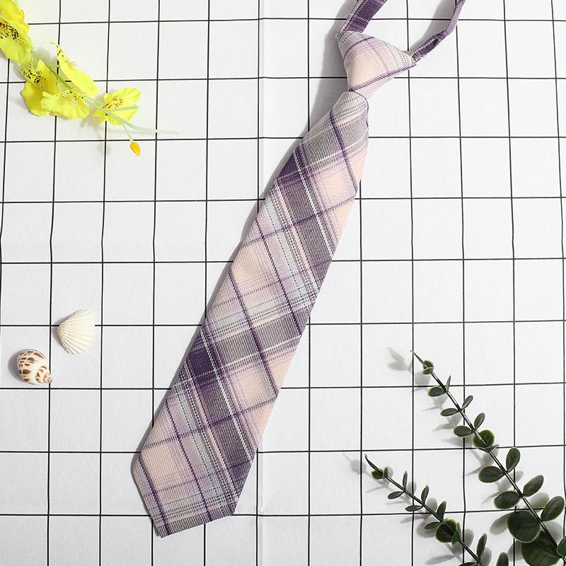 Jk Small Tie Female College Style Lazy Japanese Plaid Uniform Shirt Tie Student Ins Men'S And Women'S Short Styles Free Of Charge