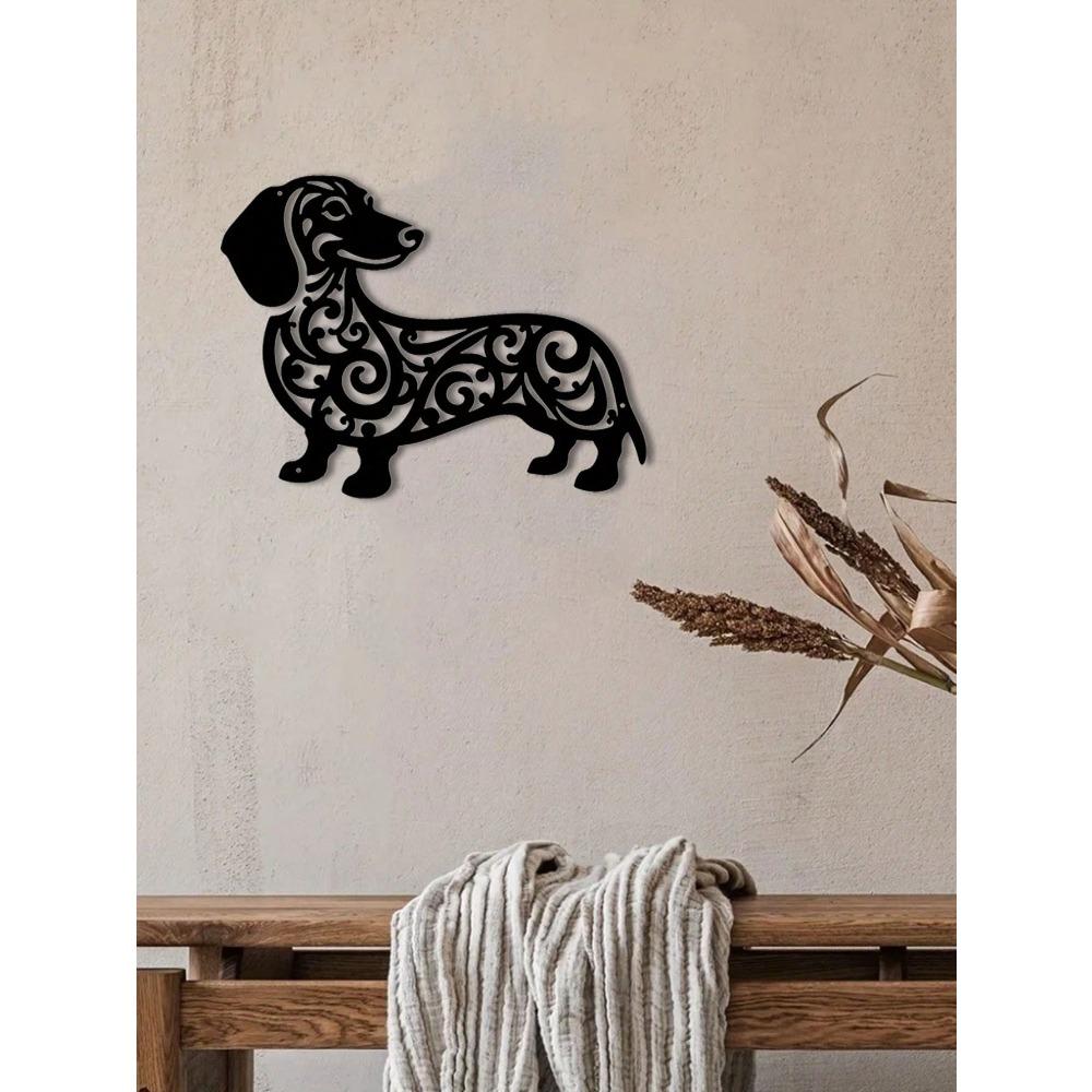 Whimsical Dachshund Metal Wall Art - Playful Indoor/Outdoor Sculpture For Gardens, Patios & Living Spaces