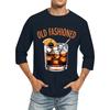 Men's Fashion Casual Seven-Point Sleeve Print Round Neck Top