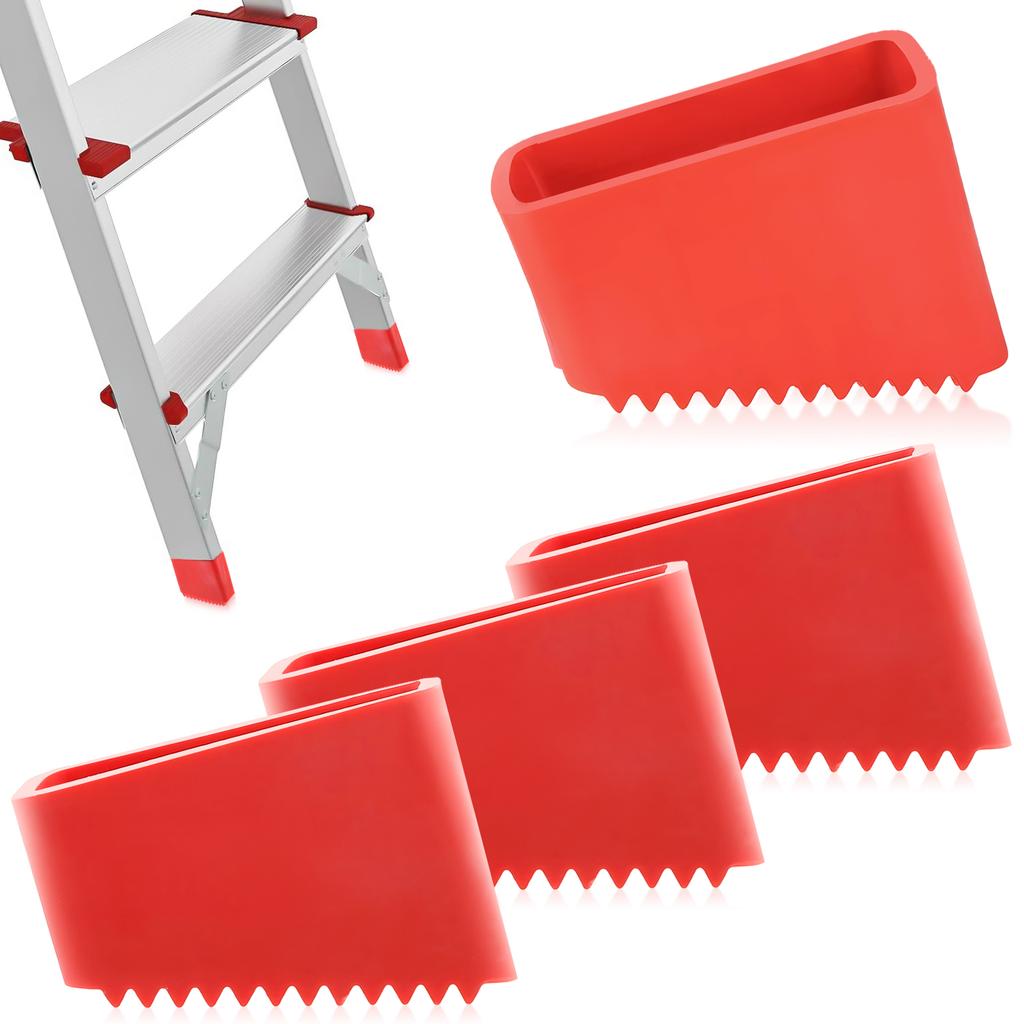 4pcs Black Rubber Replacement Feet For Telescopic Ladders And Wooden Ladders Anti-Skid Base Pads Corner Protector Foot Cover