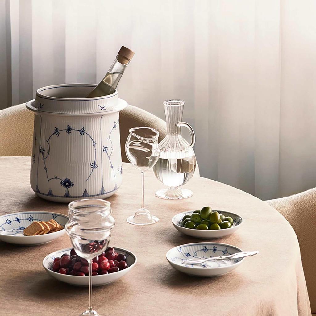 [Officially Imported] Royal Copenhagen Blue Fluted Plain Wine Cooler, Perfect for Weddings and Gifts, 1073143