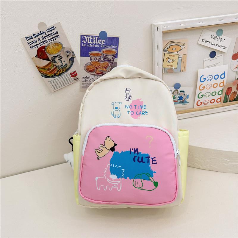 Adorable Cartoon Oxford Cloth Backpack For Kids In Pink Or Purple For School Use