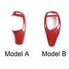 Car Interior Red Carbon Fiber ABS Gear Shift Handle Sleeve Button Cover Stickers For BMW F20 F30 F10 F32 F25 X5 F15 X6 F16 LHD